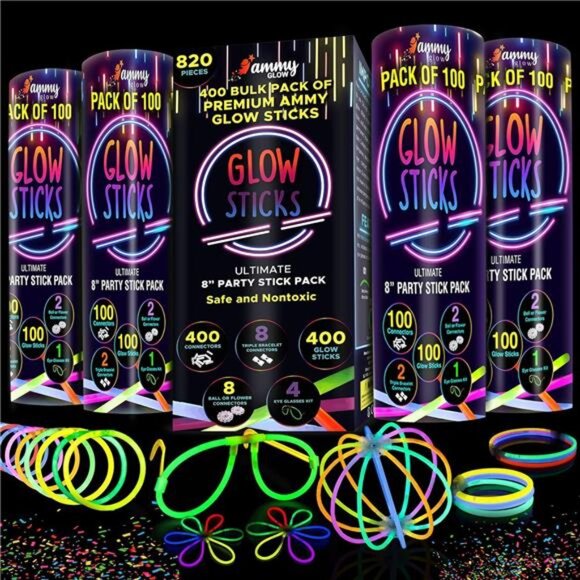 Glow-205 Pcs-Glow Sticks Bulk Party Pack -halloween party favors - Picture 6 of 7